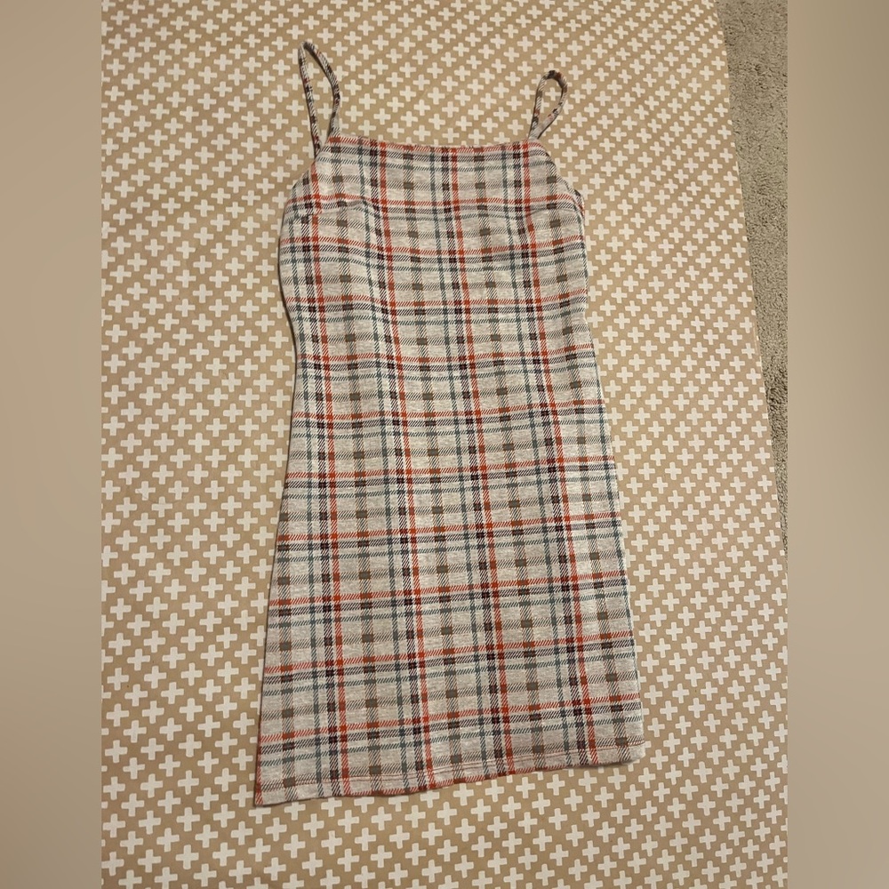 Altar’d State Plaid tank top dress with adjustable straps. Size small